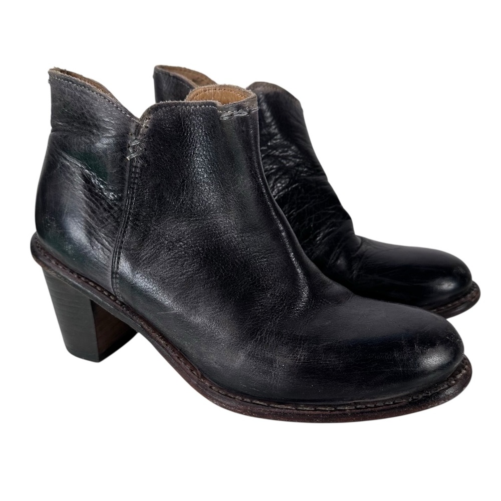 Bed Stu Cobbler Series Black Leather Ankle Boots Women 8